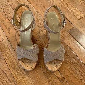 Stuart Weitzman wedge nude sandals
